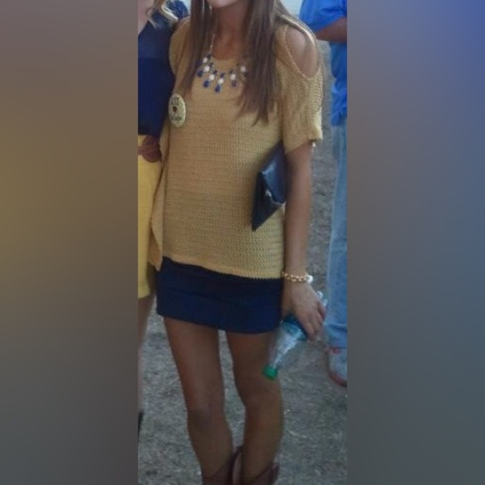 Gold/Yellow Sweater Material Top